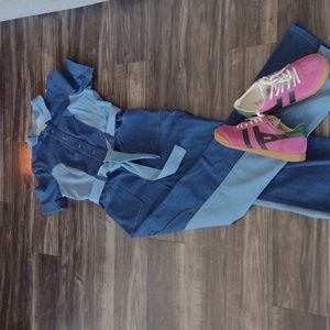 DENIM JUMPSUIT (PATCHWORK, RETRO)